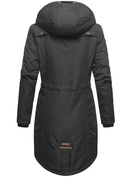 Marikoo Kurz Damen Puffer Jacke für Winter Black