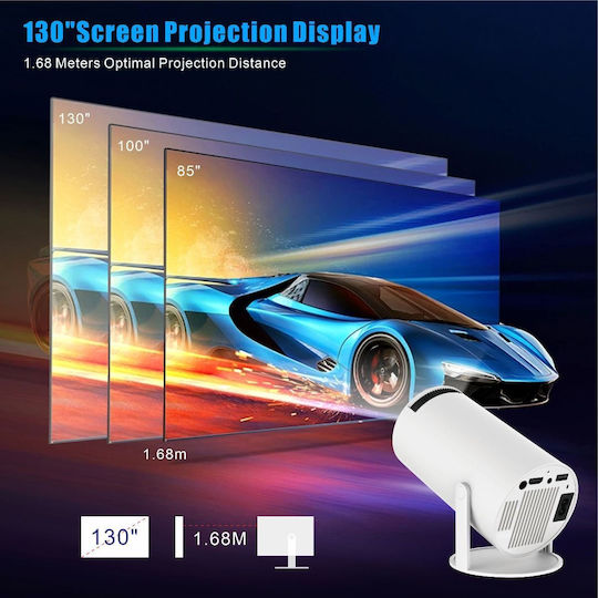 ATC H1 PRO Smart Android 10.018414 Mini Projektor LCD HD LED-Lampe mit Wi-Fi und Eingebauten Lautsprechern Weiß
