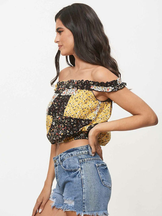 Women's Blouse Off-Shoulder Orange