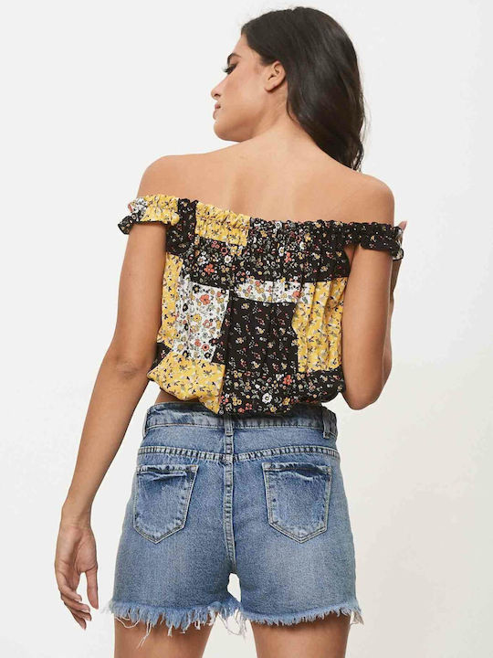 Women's Blouse Off-Shoulder Orange