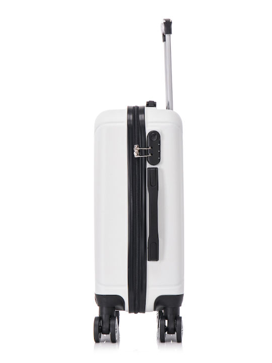 Quasar Smart Kabinenreisekoffer Hartschalen White mit 4 Räder Höhe 55cm