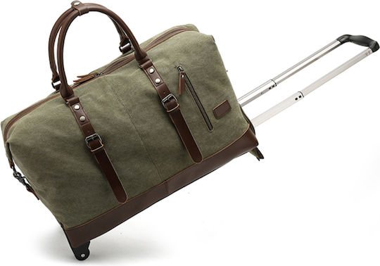 Quasar Duffle Geantă de voiaj 55lt Kaki cu roți Textil L57xW25xH39cm