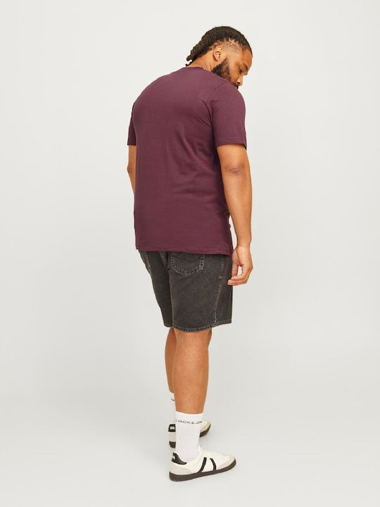 Jack & Jones T-shirt Bărbătesc cu Mânecă Scurtă BORDO