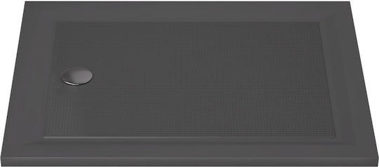 Sanitec Rectangular Ceramic Shower Granite Antracite A 204 90x75x2cm