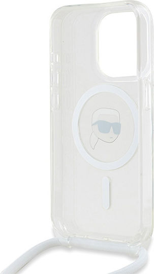 Karl Lagerfeld Back Cover cu Curea Transparent (iPhone 15 Pro Max)