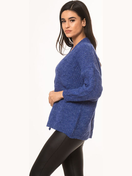 Women's Cardigan with Buttons Blue