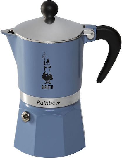 Bialetti Rainbow 3tz 0006541 Μπρίκι Espresso 6cups Μπλε