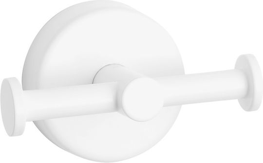 Kapitan Cârlig De Baie Simplu Cu Șuruburi 7.5x4.5cm Inox Alb