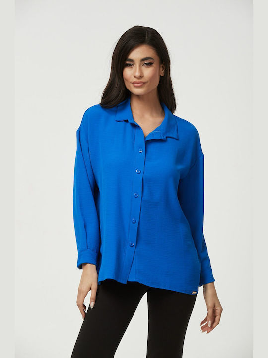 Secret Fashion Women's Long Sleeve Shirt Blue Roulette