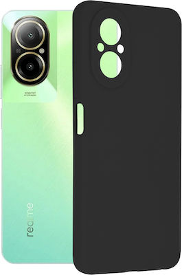 Techsuit Soft Edge Back Cover Silicone Black (Realme C67)