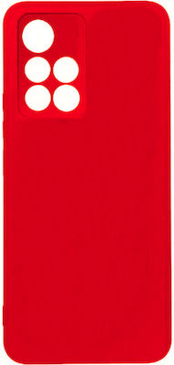 Silicone / Tempered Glass Back Cover Red (Poco M4 Pro 5G / Redmi Note 11s 5G)