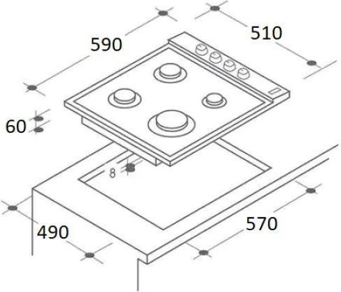 Hausberg HB-8054NG Cuptor Deasupra Blatului 71lt L59.4cm.