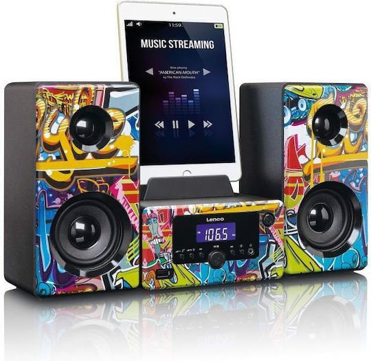 Lenco Ηχοσύστημα 2.0 MC-020 MC-020B 10W με Digital Media Player και Bluetooth Μπλε