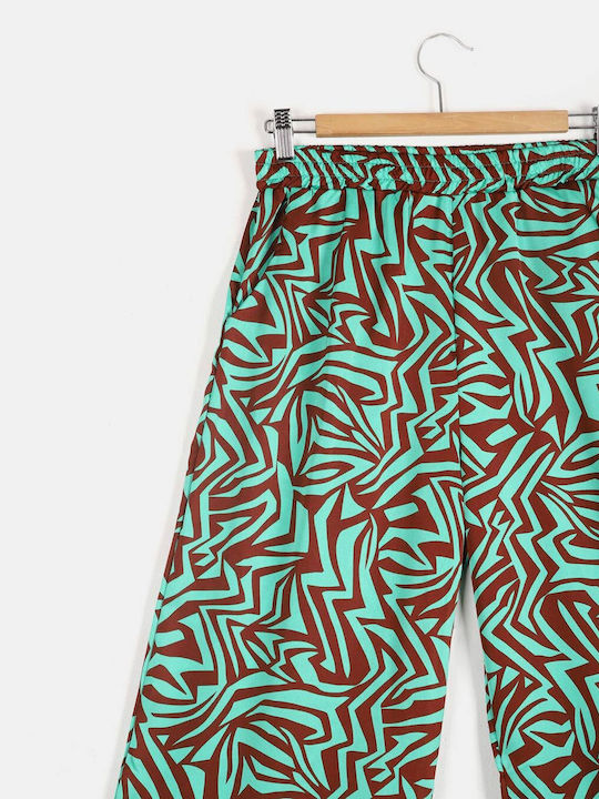 Rock Club Women's Pants Beachwear GREEN FB835.green-zebra