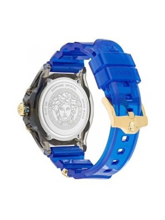 Versace Icon Active Watch Battery with Blue Rubber Strap