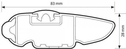 Nordrive Silenzio 89cm. for Cars with Factory Bars (without Legs) Silver