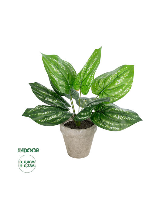 Globostar Artificial Garden Silver Pothos Potted Plant 20896 Διακοσμητικό Φυτό Πόθος Φ40 X Υ33cm