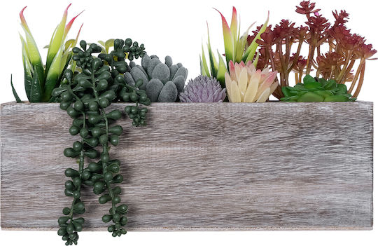 Globostar Artificial Garden Succulent Various Plant Potted Decorative Plant Mix L29 X W10 X H18cm GloboStar