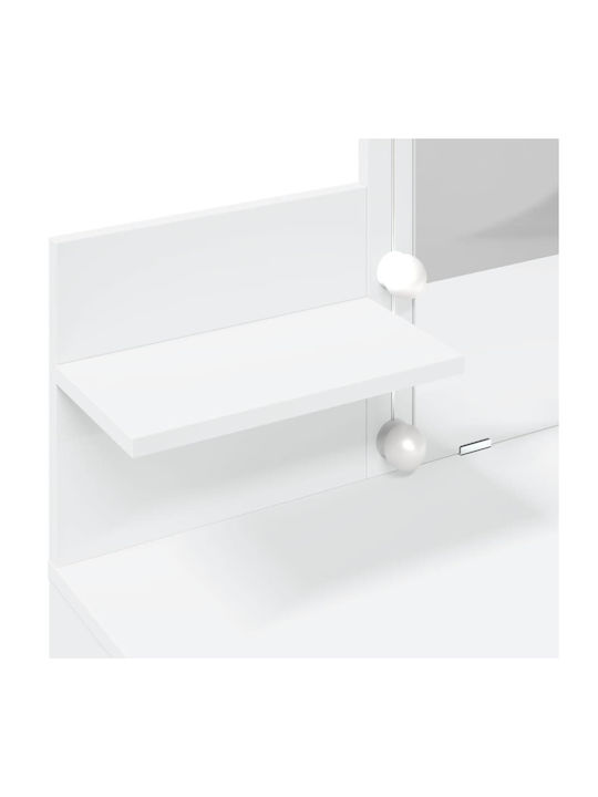 Schminktisch Hölzern White mit Spiegel 100x40x130cm