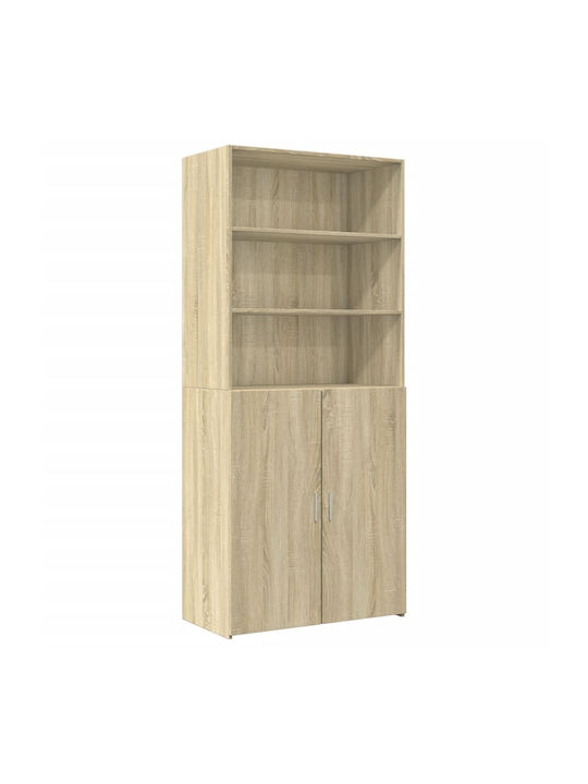 Wohnzimmer Nische aus Spanplatte Eiche 80x42.5x249cm