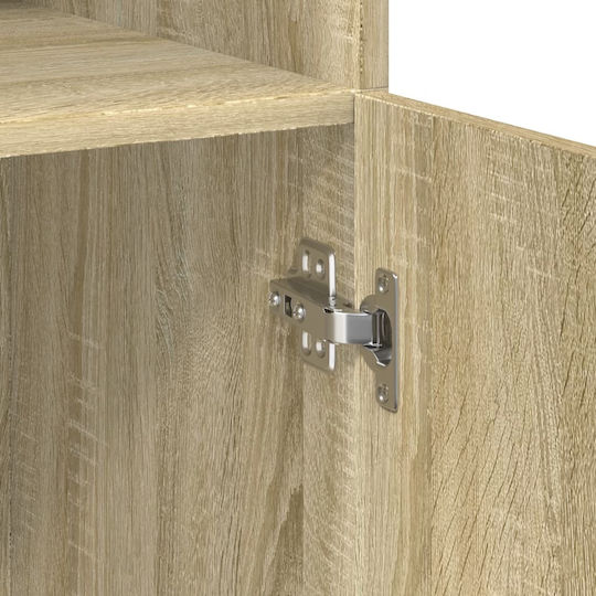 Freestanding Living Room Cabinet Made of Particle Board Oak 80x42.5x249 cm