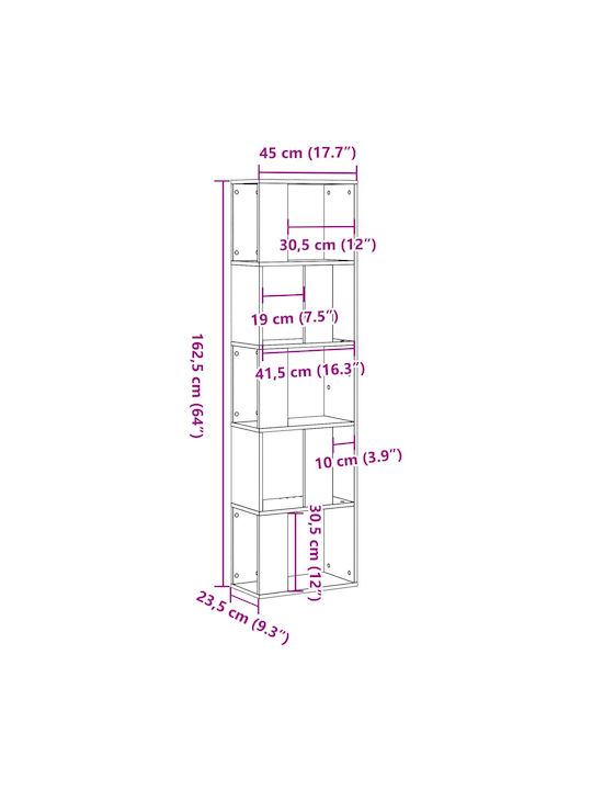 Етажерка Бял 45x23.5x162.5см.