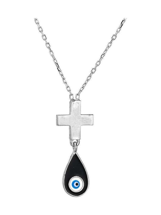 Goldsmith Γυναικείος Σταυρός από Ασήμι με Αλυσίδα
