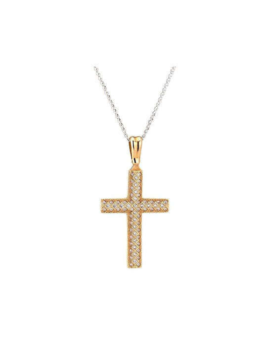 Goldsmith Women's Rose Gold Cross 14K Double Sided with Chain