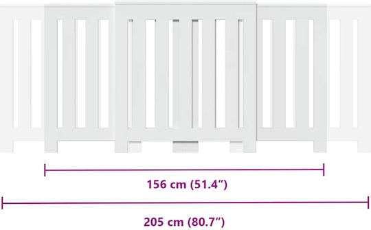 vidaXL Heizkörperabdeckung aus Spanplatte Weiß 205x21.5x83.5cm