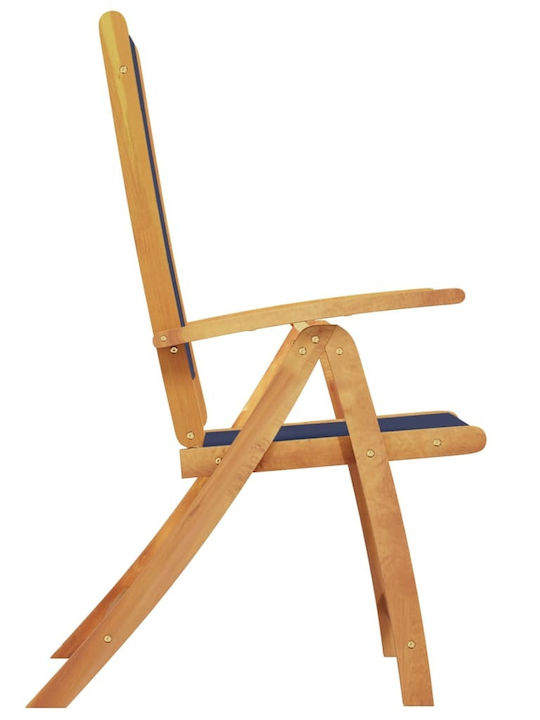 Scaun de exterior Lemn Acacia cu pernă 2buc 57x72x109cm