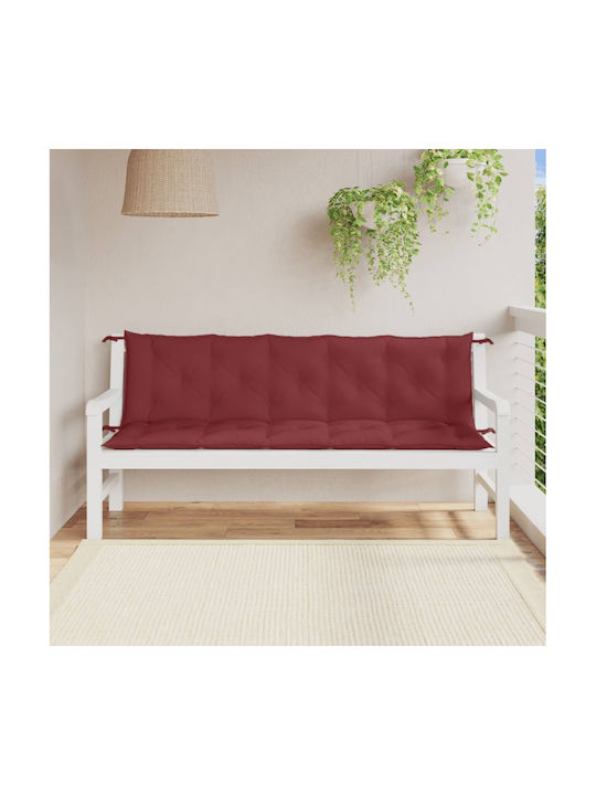 vidaXL Garden Bench Cushion Bordeaux Melange 2pcs 50x180cm.