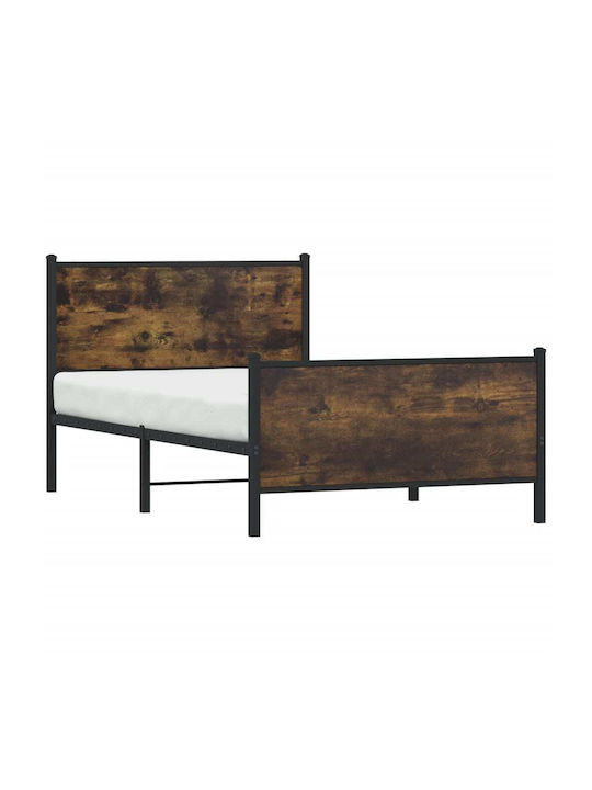 Halbhochbett Aus Holz Mit Lattenrost Aus Räuchereiche Für Matratze 107x203cm