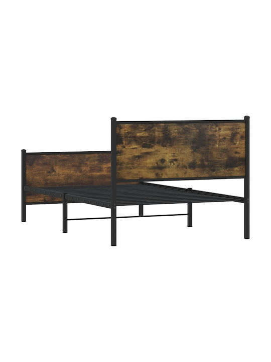 Halbhochbett Aus Holz Mit Lattenrost Aus Räuchereiche Für Matratze 107x203cm
