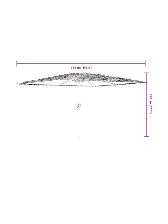 Garten- und Terrassen-Sonnenschirm Rundschreiben Metall Braune F2.48xY2.48m