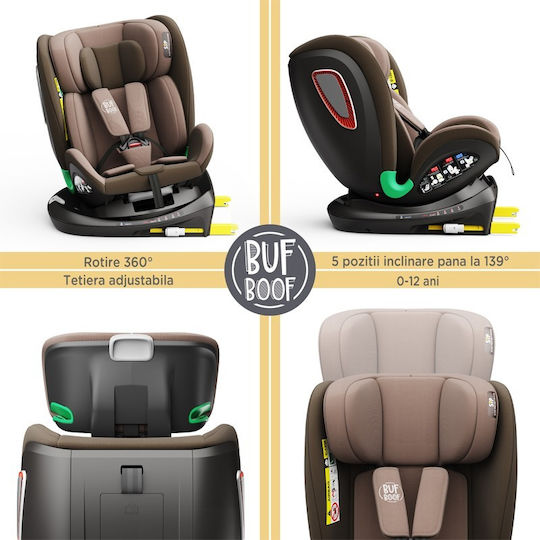 Buf Boof Platinum Deluxe Καθισματάκι Αυτοκινήτου i-Size με Isofix Coffee 0-36 kg
