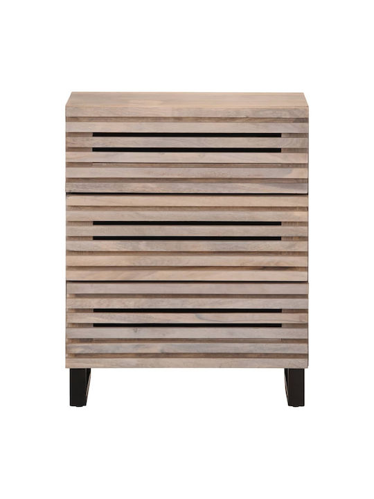 Storage Drawer Chest Made of Metal and Wood L60xW34xH75cm