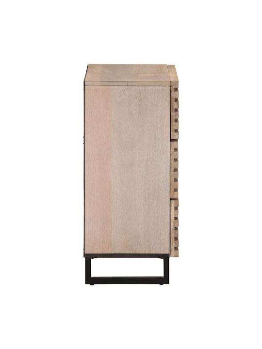 Storage Drawer Chest Made of Metal and Wood L60xW34xH75cm