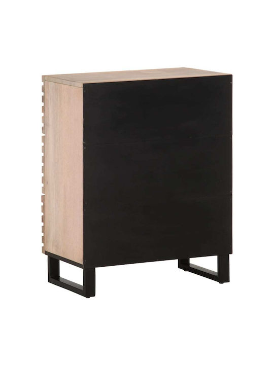 Storage Drawer Chest Made of Metal and Wood L60xW34xH75cm
