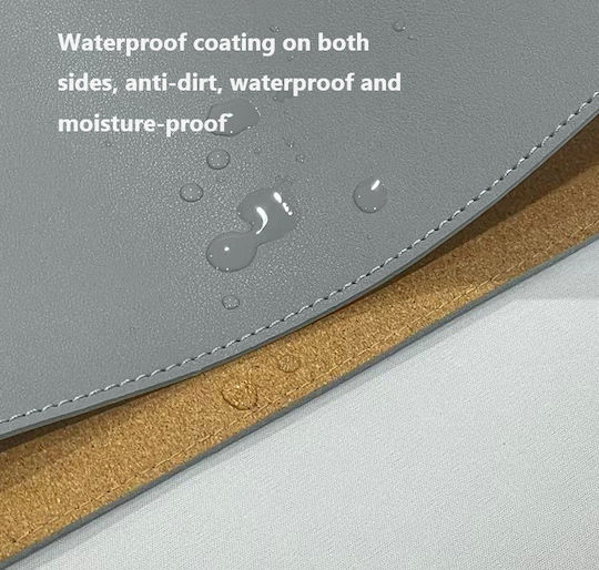 Ebest Cork & Leather Desk Mat Stitched Mouse Pads 800*400*2mm Brown