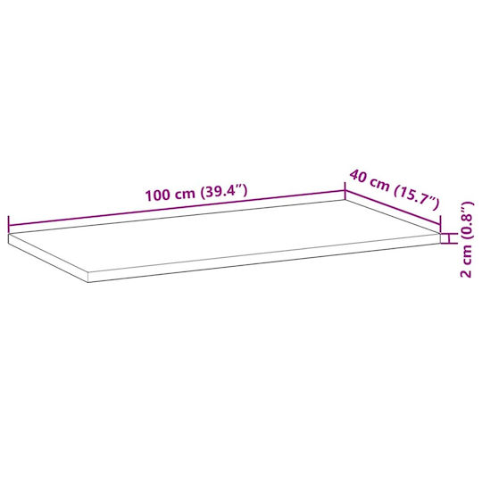 vidaXL Countertop without Sink L100xW40xH2cm Coffee