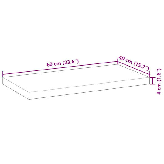 vidaXL Waschtisch ohne Waschbecken L60xB40xH4cm Coffee