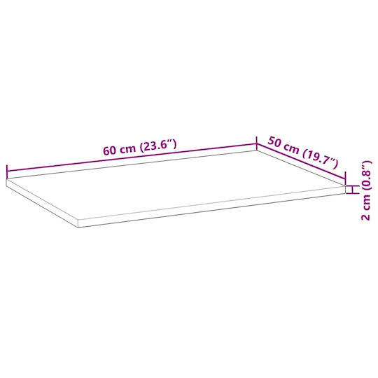 vidaXL Πάγκος χωρίς Νιπτήρα Μ60xΒ50xΥ2cm Καφέ