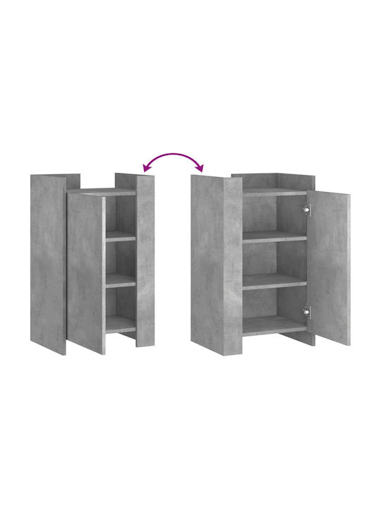Wall Mount Living Room Cabinet Made of Particle Board Grey 45x35x75cm