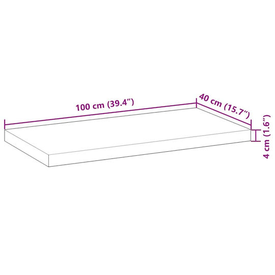 vidaXL Countertop without Sink L100xW40xH4cm Coffee