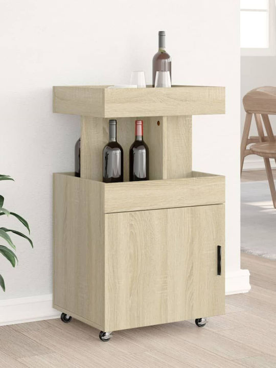 vidaXL Επιδαπέδια Κάβα Ποτών με Ρόδες Καφέ 50x41x89εκ.