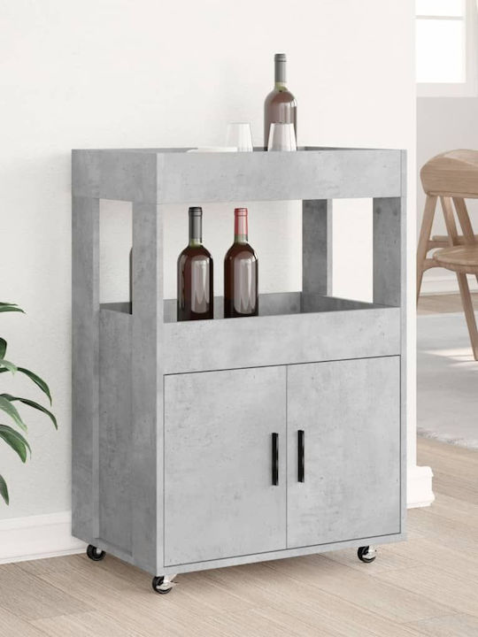 vidaXL Επιδαπέδια Κάβα Ποτών με Ρόδες Γκρι 60x39.5x89εκ.