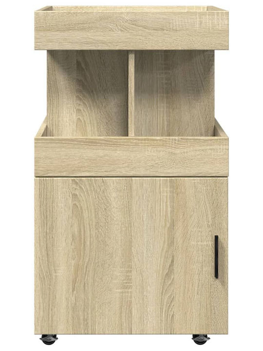 vidaXL Επιδαπέδια Κάβα Ποτών με Ρόδες Καφέ 50x41x89εκ.