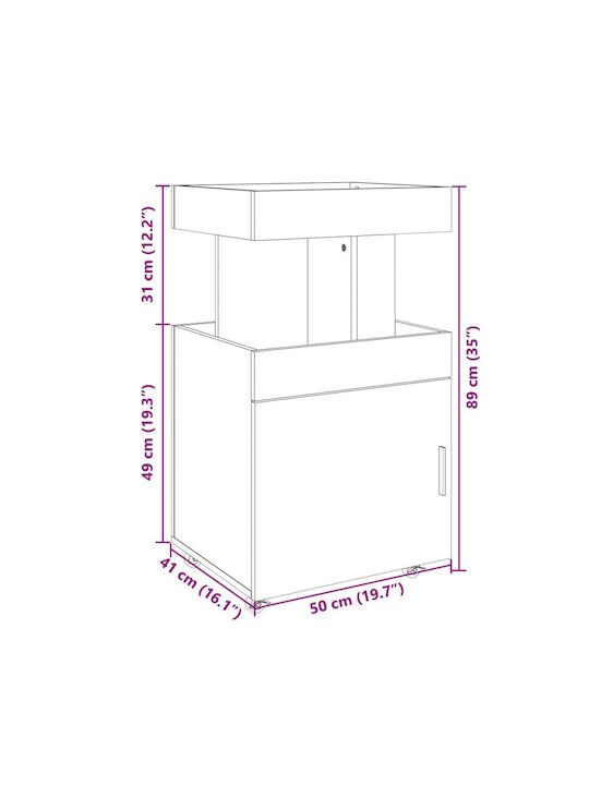 vidaXL Επιδαπέδια Κάβα Ποτών με Ρόδες Καφέ 50x41x89εκ.