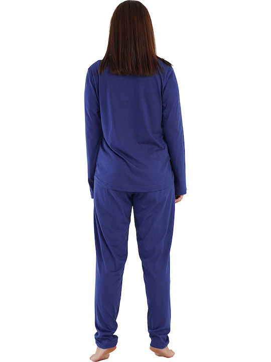 Vienetta Secret Winter Women's Pyjama Set Blue Marine