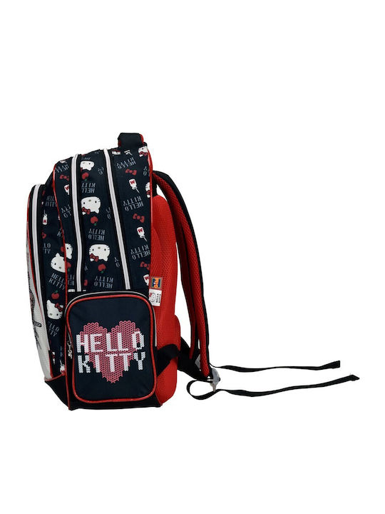 Gim Hello Kitty Croche School Bag Backpack Elementary, Elementary Multicolour with Water Bottle Holder 27Liters